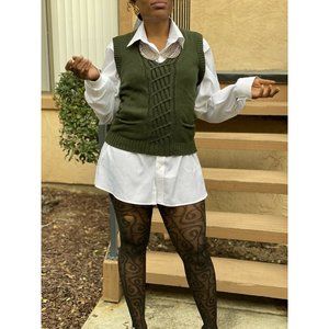 Green Vest and White Shirt Combo Set